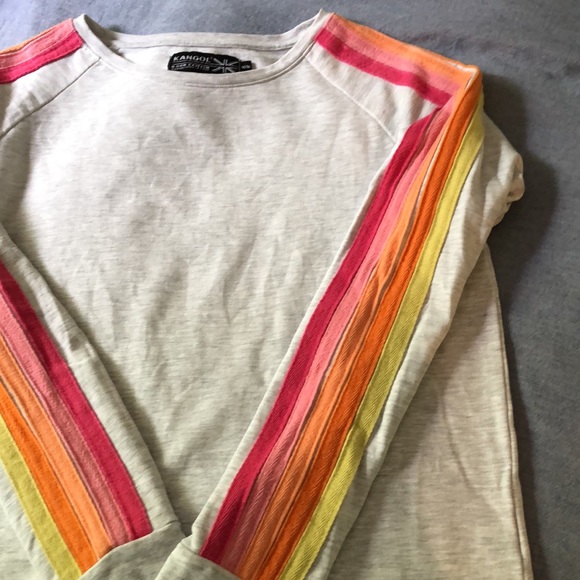 Kangol Women’s Long sleeve Rainbow Stripe Athletic Top ~ size Medium - Picture 12 of 13